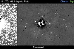 This image shows the results of the New Horizons team’s first search for potentially hazardous material around Pluto, conducted May 11-12, 2015, from a range of 47 million miles (76 million kilometers). 