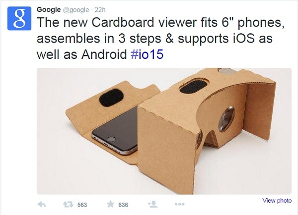 Google's Cardboard Virtual Reality Goggle Is Being Used In Classrooms