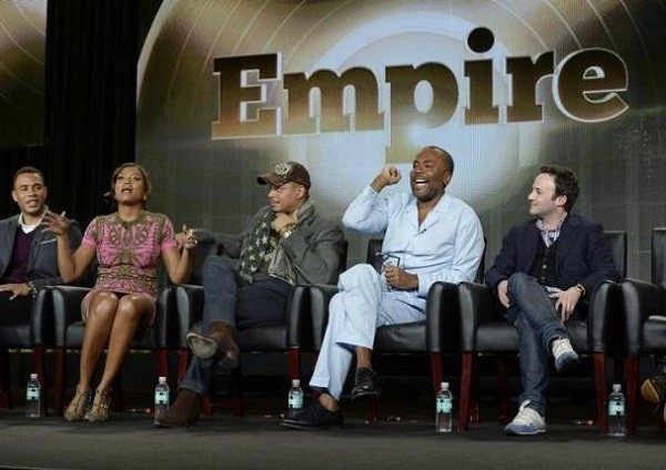 "Empire" cast members Trai Byers, Taraji P. Henson, Terrence Howard, directors Lee Daniels and Danny Strong take part in Fox Broadcasting Company's part of the TCA Winter 2015 presentations. 