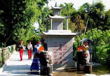 Two water wells shared by border villages of China and Myanmar.