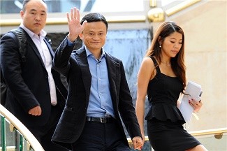 Alibaba's founder and chairman Jack Ma in Singapore during an IPO roadshow.
