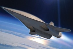 A sketch of a hypersonic spy plane as designed by Lockheed Martin. 