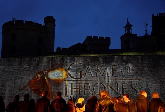 Fans wait for guests to arrive at the world premiere of the television fantasy drama ''Game of Thrones'' series 5, at The Tower of London, March 18, 2015.