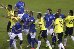 Neymar-triggered mass brawl after Colombia's win over Brazil in the 2015 Copa America.