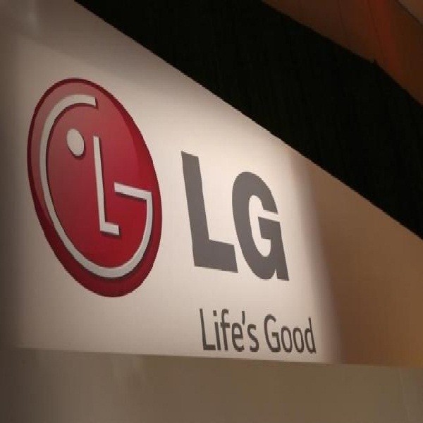 The LG company logo is seen following an event during the annual Consumer Electronics Show.