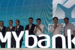 Alibaba founder and CEO Jack Ma attends the launching of Internet bank MYbank in the eastern city of Hangzhou.