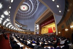The third plenary meeting of the third session of China’s 12th National People’s Congress (NPC) is held at the Great Hall of the People in Beijing, on March 12, 2015. 