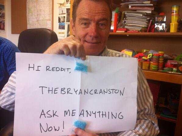 Bryan Cranston, popularly known as Walter White from Breaking Bad, hosted an AMA on Reddit.