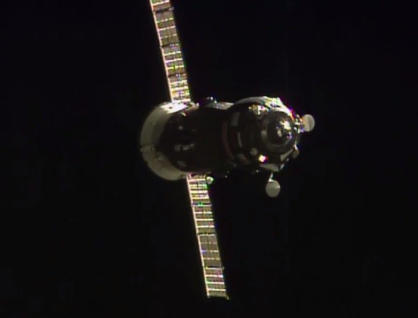 Russia's Progress 60 cargo ship docked at the space station early Sunday with food and supplies.