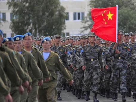 Chinese troops participate in a joint military exercise involving troops from China, Russia, Kazakhstan, Uzbekistan, Kyrgyzstan and Tajikistan.