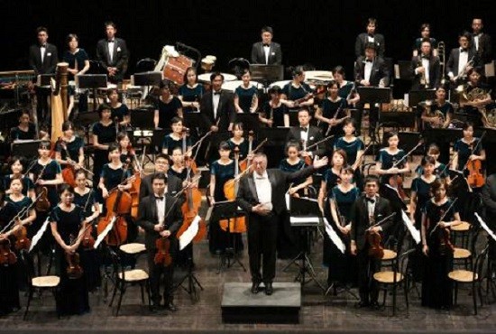 The Evergreen Symphony Orchestra in Teatro Comunale Alighieri during the 2012 Ravenna Festival in Italy.