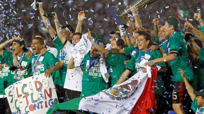 Mexico Men's National Football Team during their 2011 Gold Cup conquest.