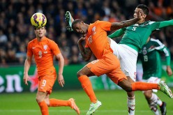 The Netherland's Georginio Wijnaldum heads the ball in a friendly match against Mexico