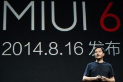 Lei Jun, CEO of Chinese smartphone manufacturer Xiaomi, introduces the R&D process of Xiaomi products during its annual new product release conference held in Beijing, July 22, 2014.