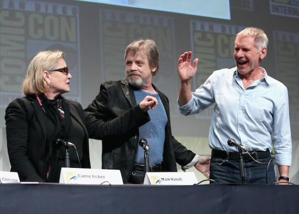 "Star Wars: The Force Awakens" panel included "Star Wars" legends Harrison Ford, Carrie Fisher and Mark Hamill at the San Diego Comic Con on July 10.