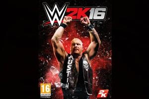 Steve Austin on the cover of "WWE 2K16" as a way to capture the audience. 