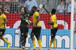 Jamaica goalkeeper Ryan Thompson (23) celebrates a win over El Salvador during the 2015 Gold Cup.