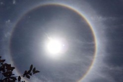 A view of the solar halo over Bijie City, southwest China's Guizhou Province.