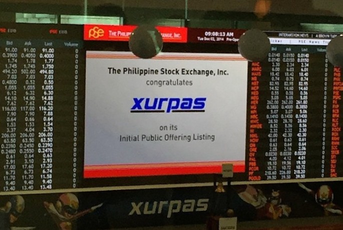 Xurpas sizzled in its market debut in the Philippine Stock Exchange.