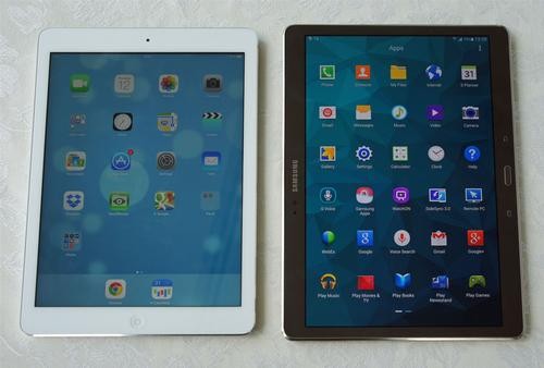 A picture preview of Apple's iPad Air 2 and Samsung Galaxy Tab A 9.7