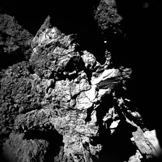 This well-lit image was acquired by Philae’s CIVA camera 4 at the final landing site Abydos, on the small lobe of Comet 67P/Churyumov–Gerasimenko, on 13 November 2014.