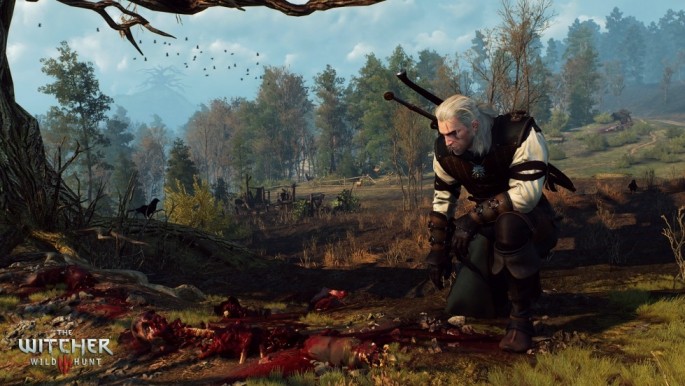 The Witcher 3 1.08 patch showing chopped off heads