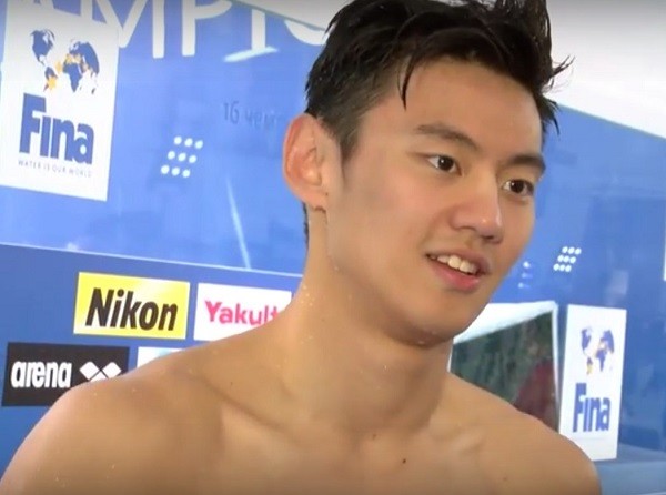 Ning Zetao gets interviewed after his historic win.