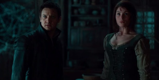 Jeremy Renner and Gemma Artenton are Hansel and Gretel.