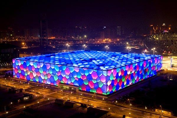 The National Aquatics Center or “Water Cube” has become one of Beijing’s must-see tourist spots because of its distinct bubble-like appearance.