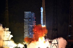 A Long March-3B/Yuanzheng-1 rocket carrying two satellites for the Beidou Navigation Satellite System (BDS) blasts off from the Xichang Satellite Launch Center, Sichuan Province, July 25, 2015.