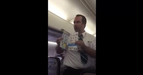 Funny Flight Attendant Does Stand-Up Comedy for Flight Safety Demo