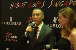Donnie Yen entertains questions from the press during a Hublot event in Singapore.