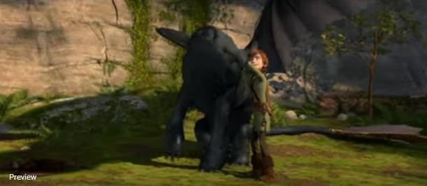 Toothless and Hiccup in "How to Train Your Dragon"