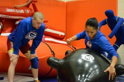 Ana Julaton trains with wrestling coach Ricky Lundell