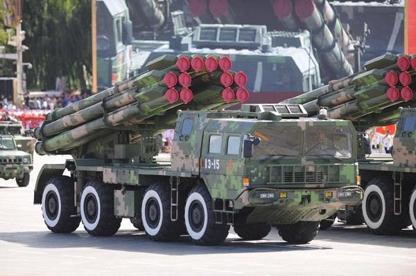 Long-range rockets, such as these ones shown in this 2009 file photo, were shown during the parade rehearsal.