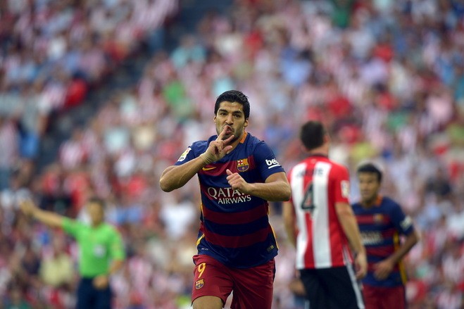 Barcelona forward Luis Suarez carries the scoring load for Barca with the absence of Neymar.