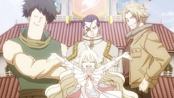 Mavis is seen with other Fairy Tail Founding fathers.