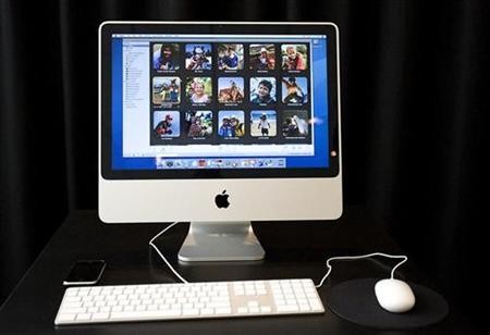 Apple Inc.'s new iMac is put on display at their headquarters in Cupertino, California.