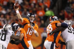 Denver Broncos quarterback Peyton Manning (#18)