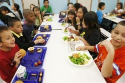 Schoolchildren are opting for healthier options in a U.S. school cafeteria.