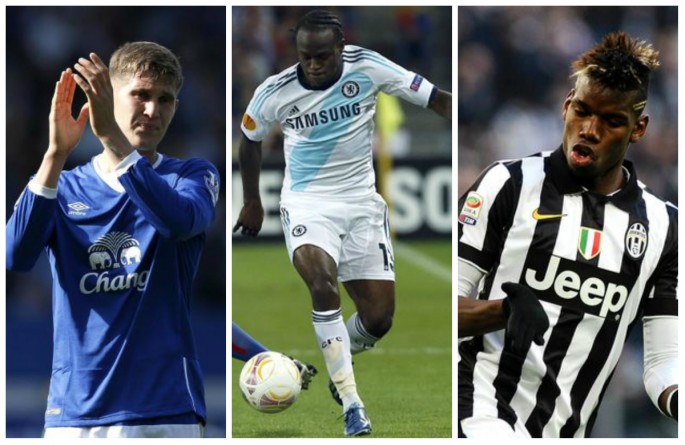 Chelsea transfer rumors (from L to R): John Stones, Victor Moses, and Paul Pogba.