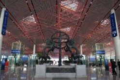  A photo shows the interior of Passenger Terminal 3 of the Beijing Capital International Airport, the second busiest airport in the world.