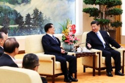 President Xi Jinping meets with Lien Chan, former chairman of Taiwan's Kuomintang Party, and other Taiwan officials, who are in Beijing to attend the celebrations on Sept. 3.