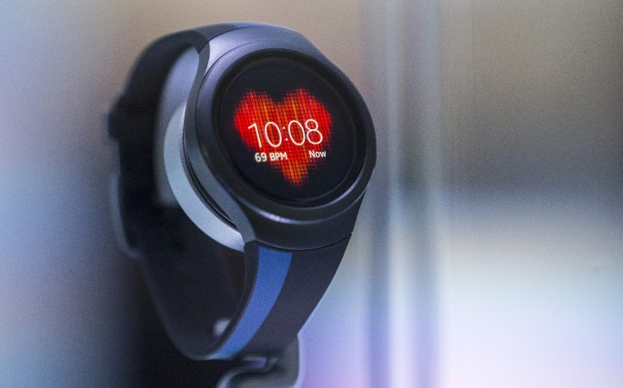 Samsung's new Gear S2 smartwatch is pictured at a event beside the consumer electronics trade fair IFA in Berlin, Germany. 