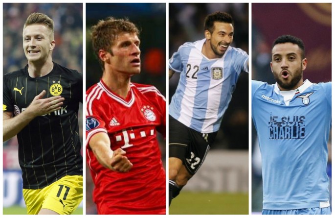 Manchester United Rumors Central (from L to R): Marco Reus, Thomas Müller, Ezequiel Lavezzi, and Felipe Anderson.