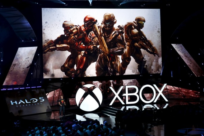 343 Industries' Josh Holmes introduces the "Halo 5: Guardians" video game during game publisher Microsoft's Xbox media briefing before the opening day of the Electronic Entertainment Expo (E3). 