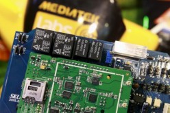 Microchips are seen on a development board at the MediaTek booth during the 2015 Computex exhibition in Taipei, Taiwan, June 3, 2015.