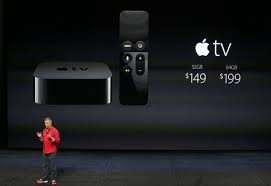 Apple's Internet Software and Services senior vice president Eddie Cue discusses Apple TV pricing during an Apple media event in San Francisco.