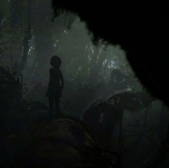 A silhouette of Mowgli standing on tree branches has been featured in Jon Favreau's "The Jungle Book" teaser.