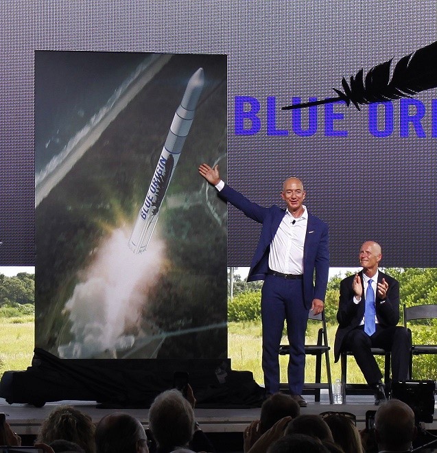 Amazon's Jeff Bezos and his new space company Blue Origin will launch rockets from Florida later this decade.
